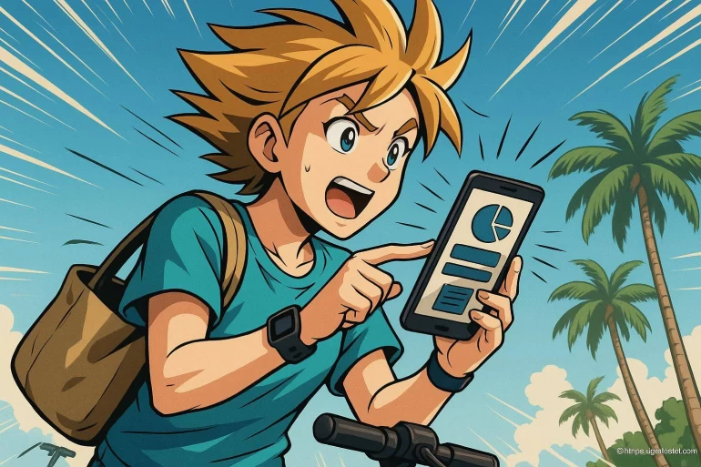 Jeune garçon surpris regardant smartphone