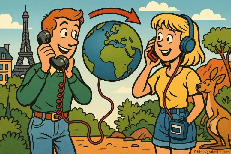 Communication mondiale entre deux personnes