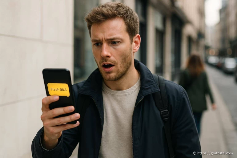 Homme surpris regardant son téléphone portable