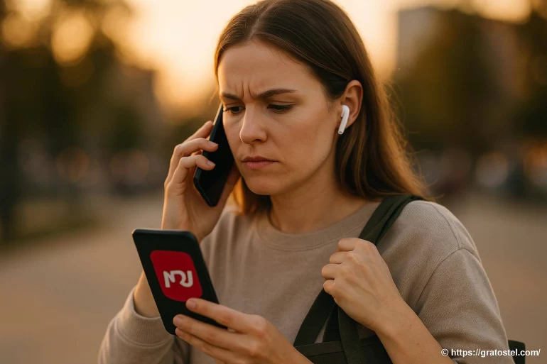 Femme concentrée téléphone écouteurs