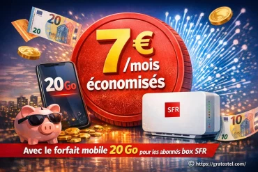 Économisez 7 €/mois avec le forfait mobile 20 go pour abonnés box sfr