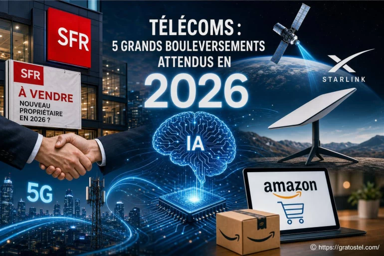 Télécoms : vente de SFR, Amazon face à Starlink et IA… les 5 bouleversements de 2026