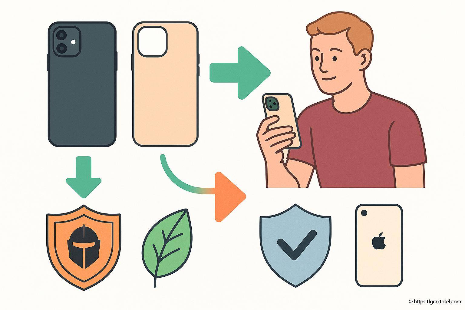 Illustration échange coque téléphone écologique