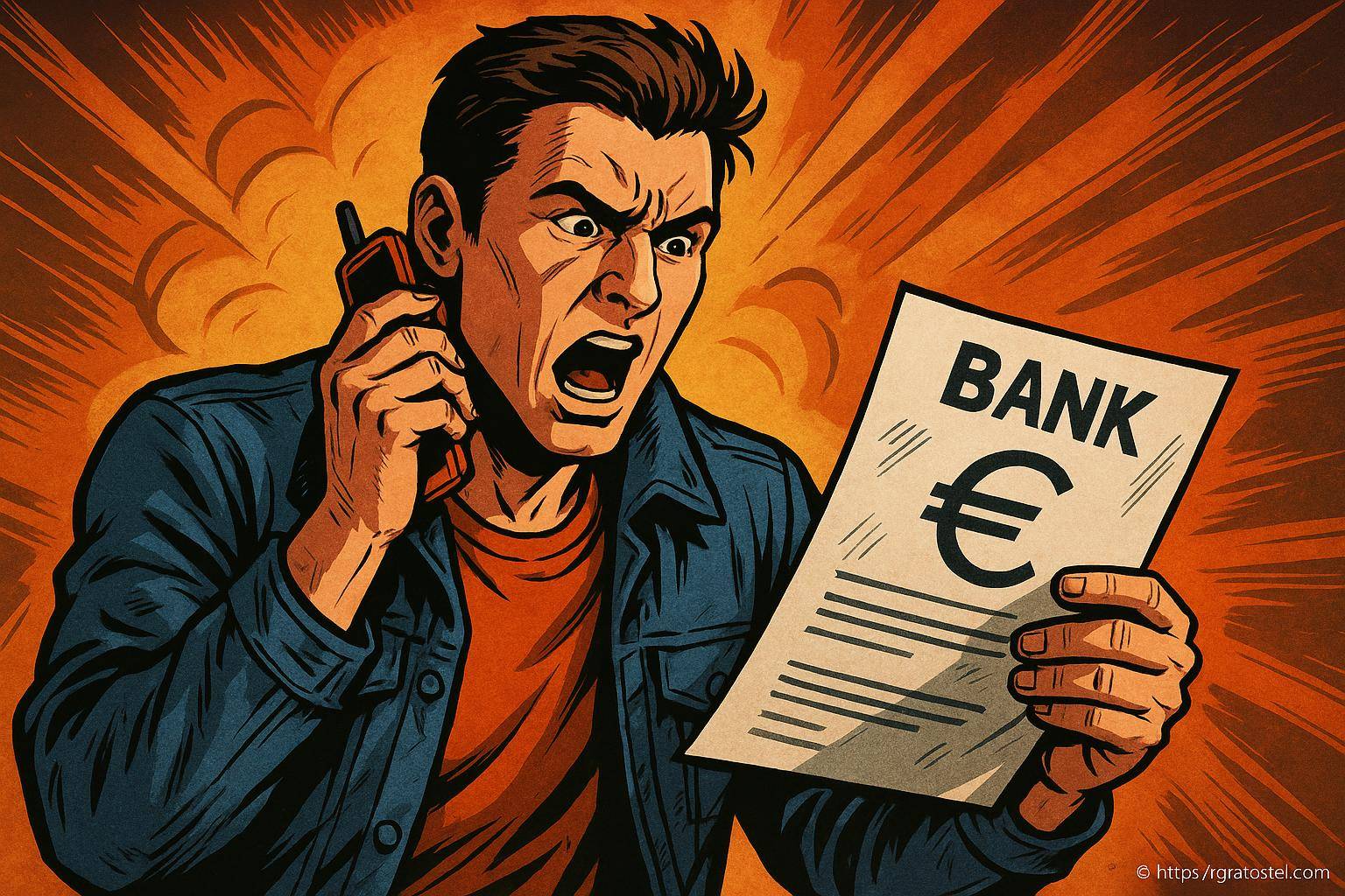 Homme choqué lisant facture bancaire