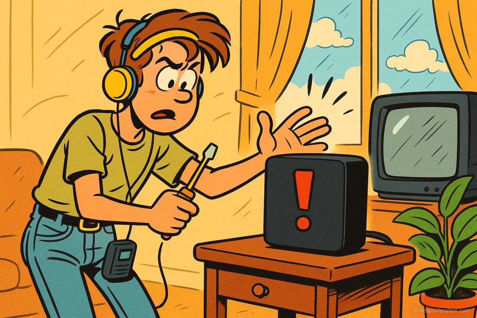 jeune homme surpris devant appareil électronique
