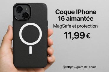 Coque iPhone 16 aimantée compatible MagSafe à 11,99 €