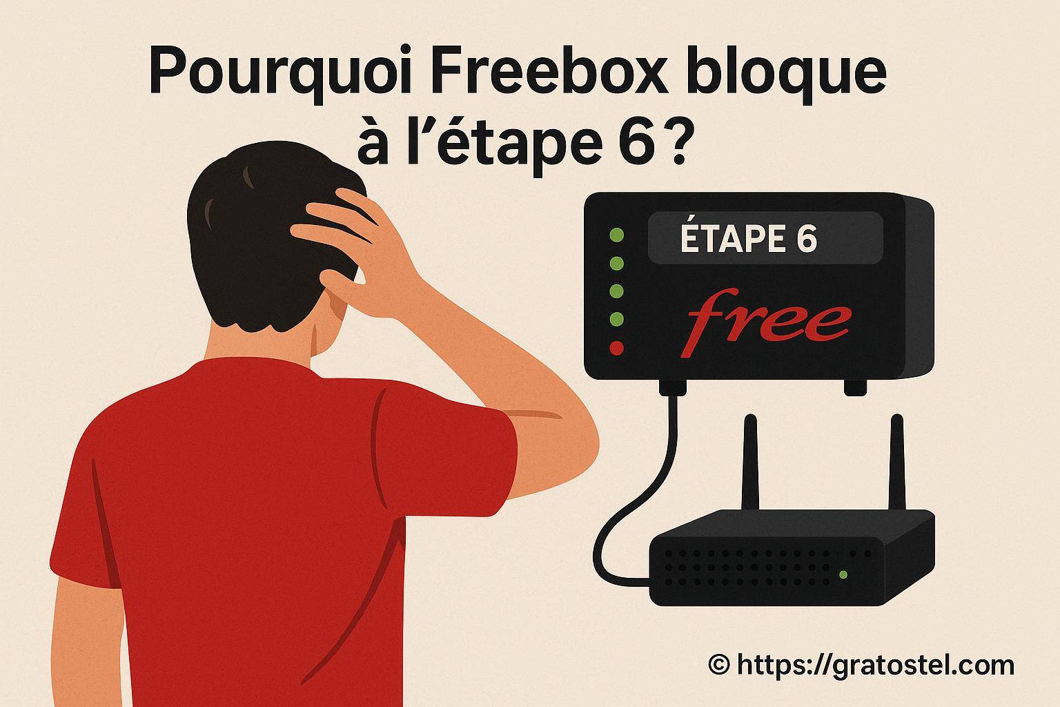 Pourquoi la Freebox bloque-t-elle à l'étape 6 ?
