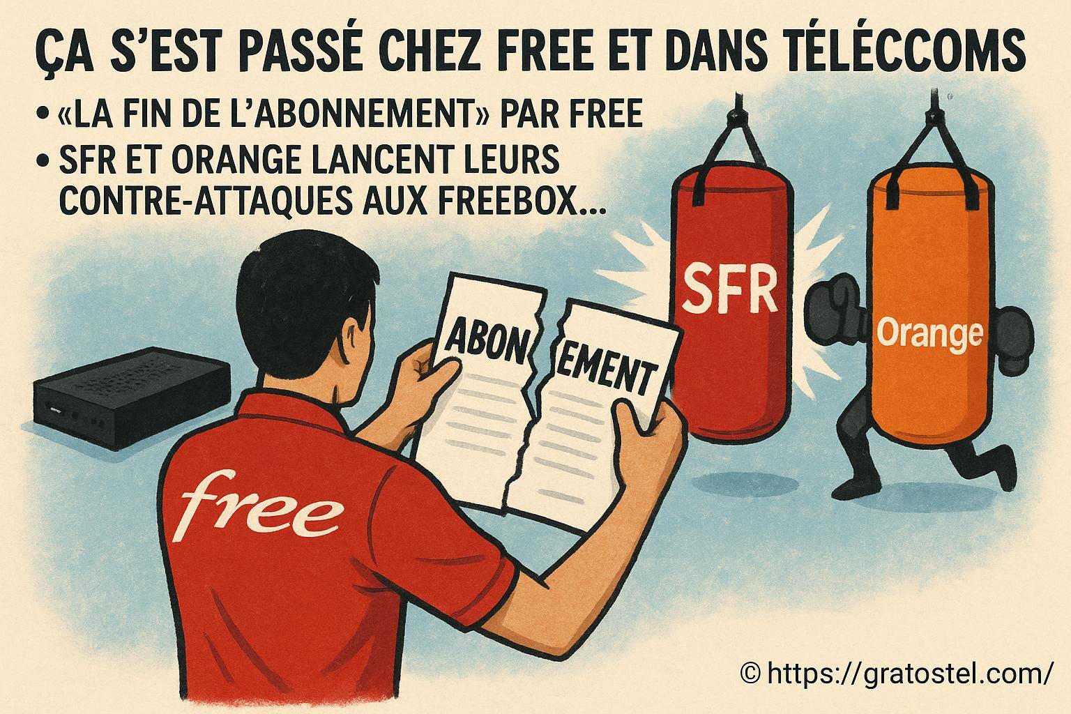 Ça s'est passé chez free et dans les télécoms : la fin de l'abonnement et les contre-attaques des opérateurs