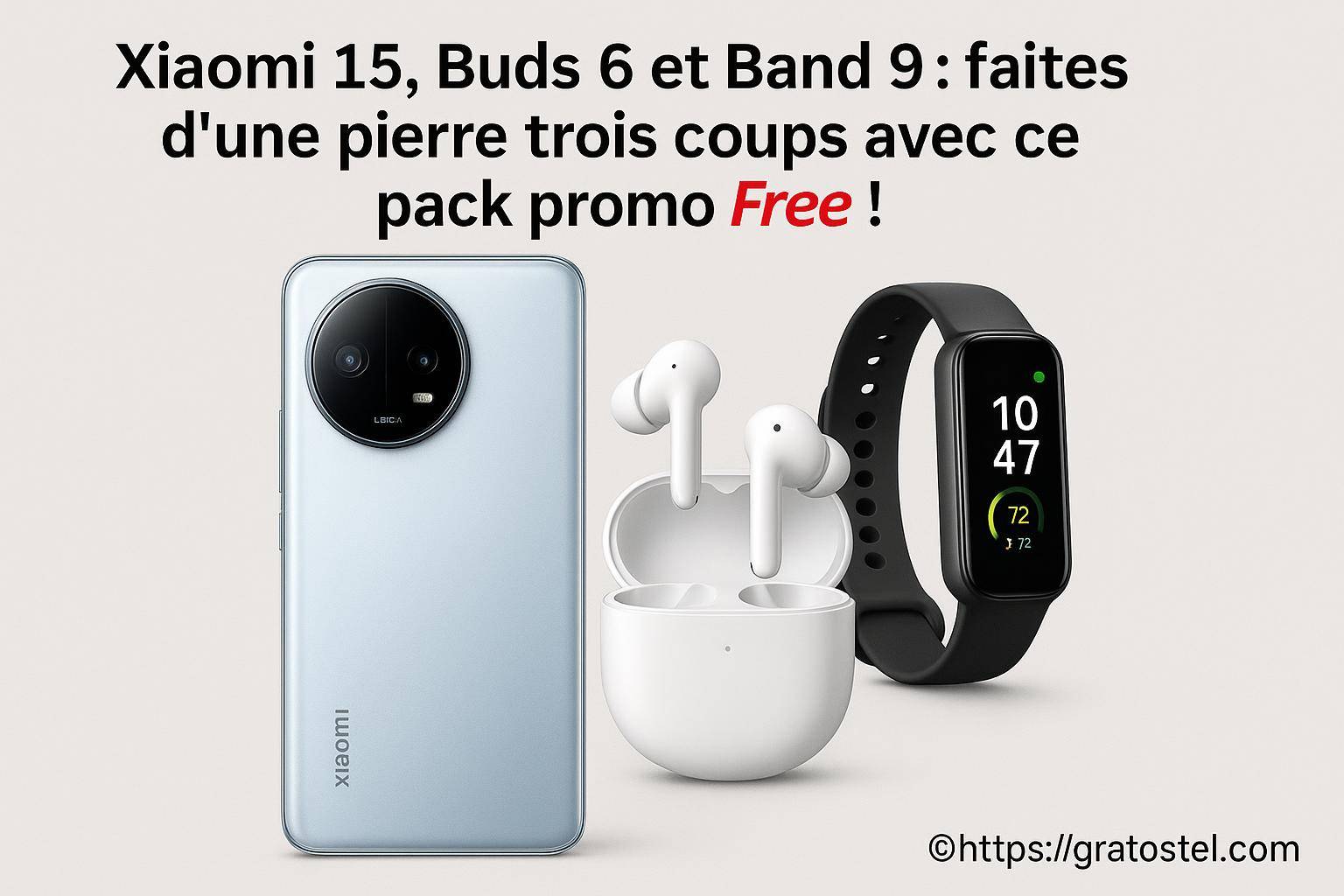 Pack promo free : xiaomi 15 avec buds 6 et band 9 à prix réduit