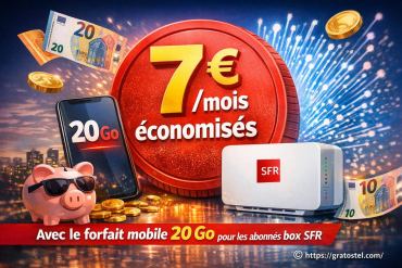 Économisez 7 €/mois avec le forfait mobile 20 go pour abonnés box sfr