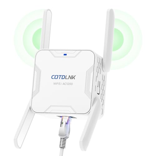 Répéteur WiFi Puissant, COTDLNK Amplificateur WiFi 1200Mbps 
