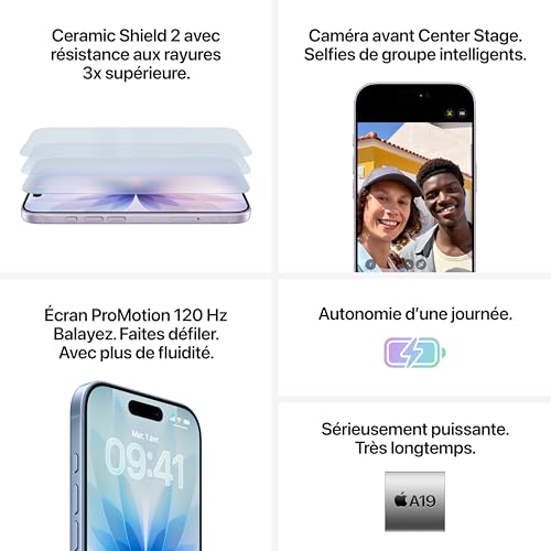 Apple iPhone 17 512 Go : Écran 6,3 pouces avec ProMotion, Pu