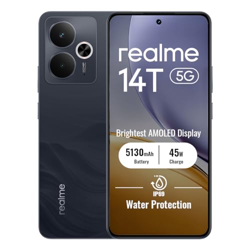 realme 14T Smartphone 5G 8+256Go,Obsidian Black, 6,67 Pouces