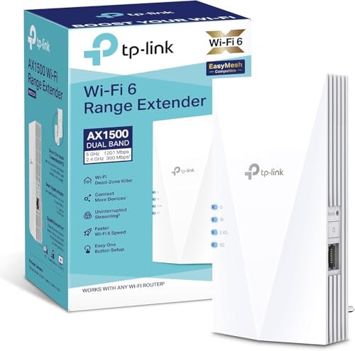 TP-Link Répéteur WiFi 6 RE500X, Amplificateur Puissant AX150