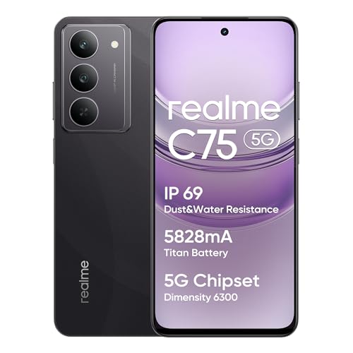 realme C75 5G Smartphone 8+256 Go, IP69, Batterie 5828 mAh, 